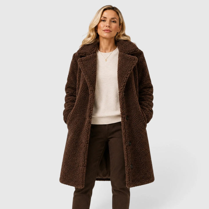 Oversized jas met bontkraag
