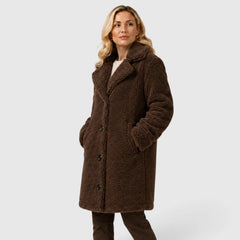 Oversized jas met bontkraag