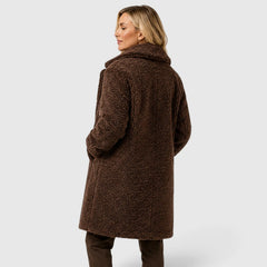 Oversized jas met bontkraag