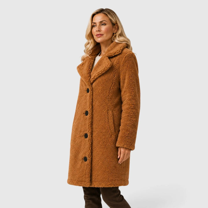 Oversized jas met bontkraag