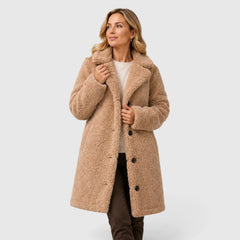 Oversized jas met bontkraag