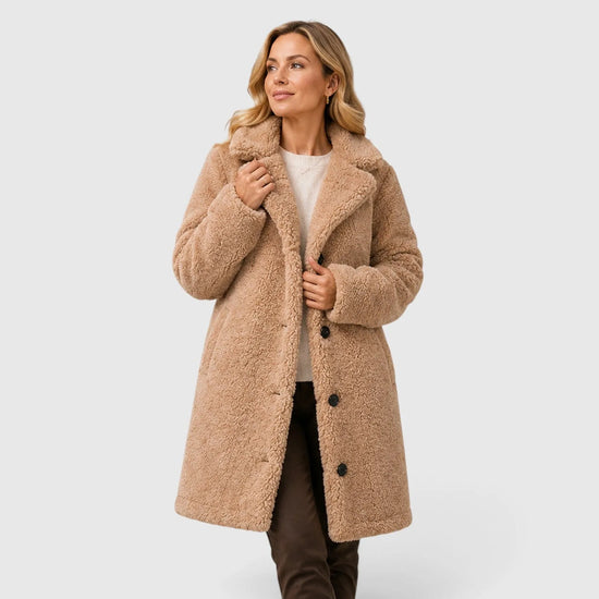 Oversized jas met bontkraag