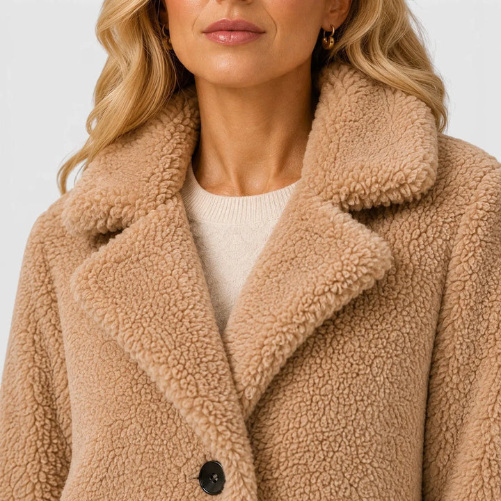 Oversized jas met bontkraag
