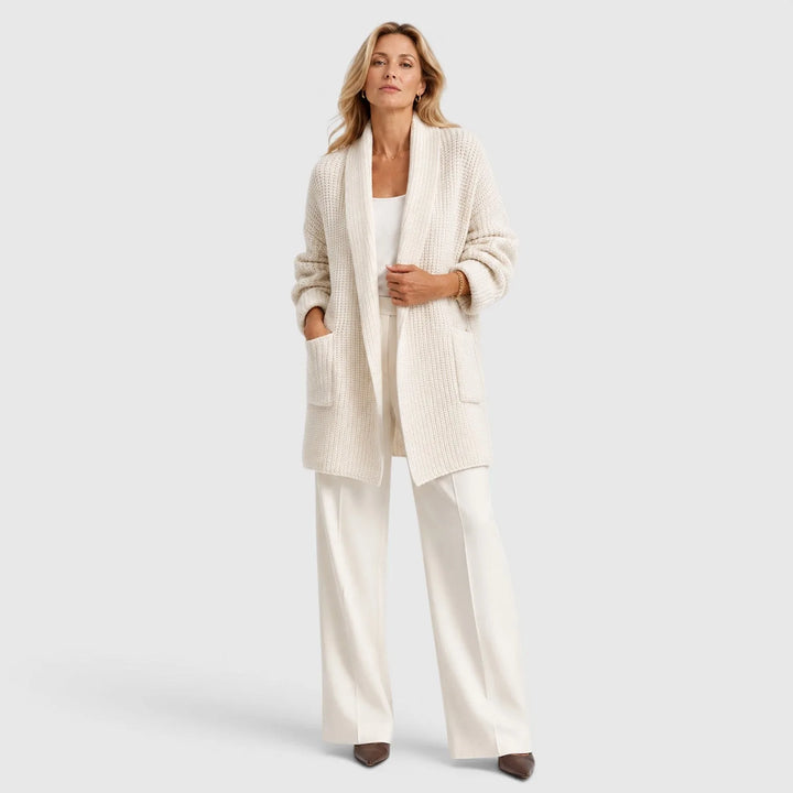 Cardigan met open front en zakken