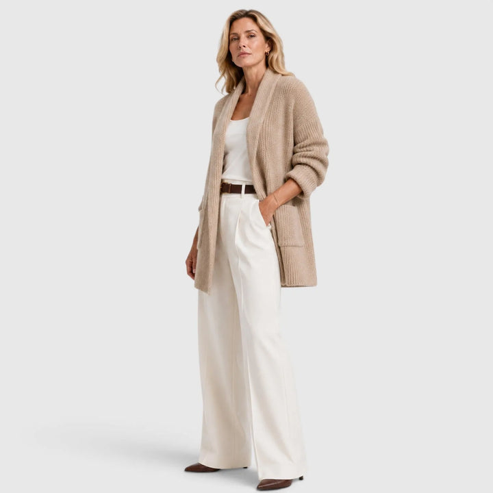 Cardigan met open front en zakken