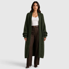 Oversized gebreide jas met zakken