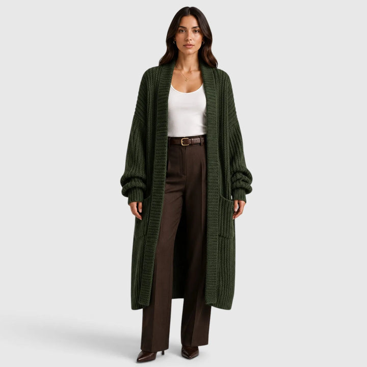 Oversized gebreide jas met zakken