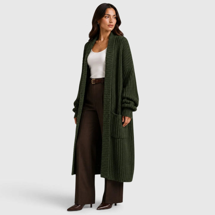 Oversized gebreide jas met zakken