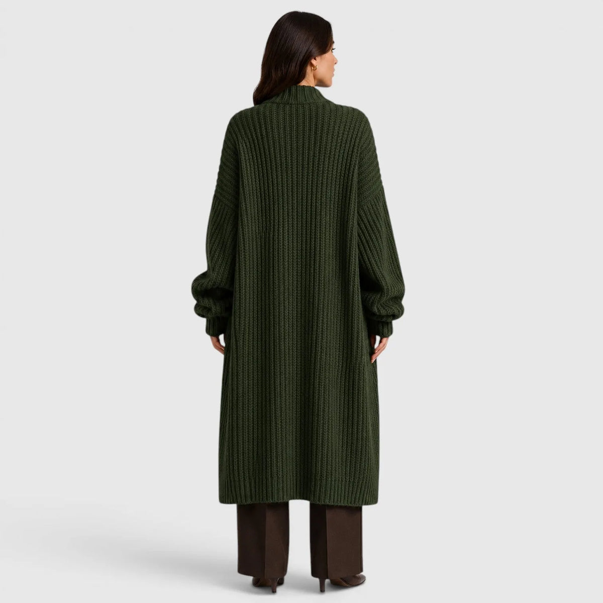 Oversized gebreide jas met zakken