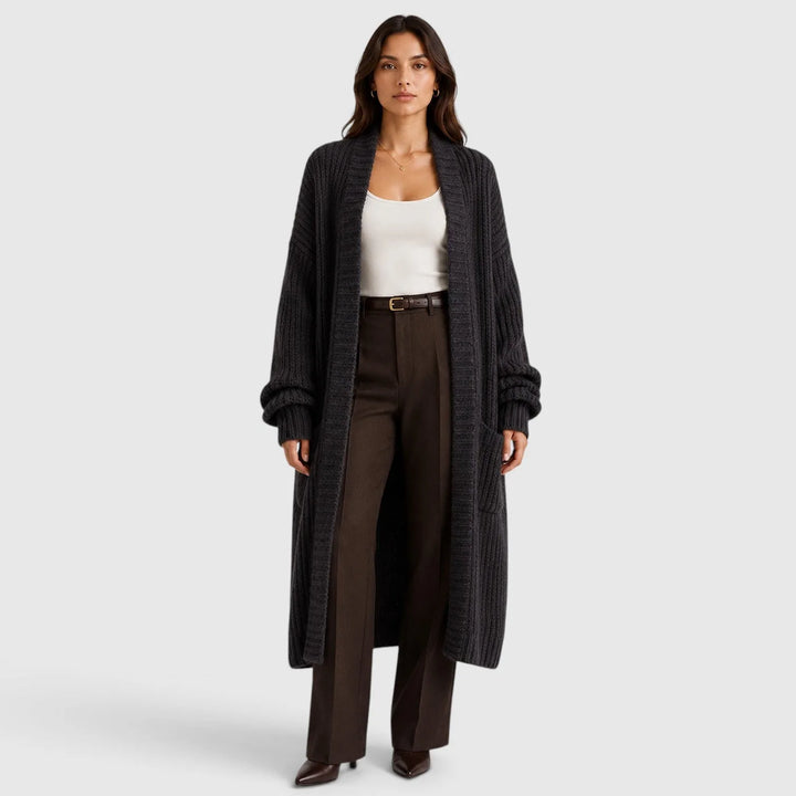 Oversized gebreide jas met zakken