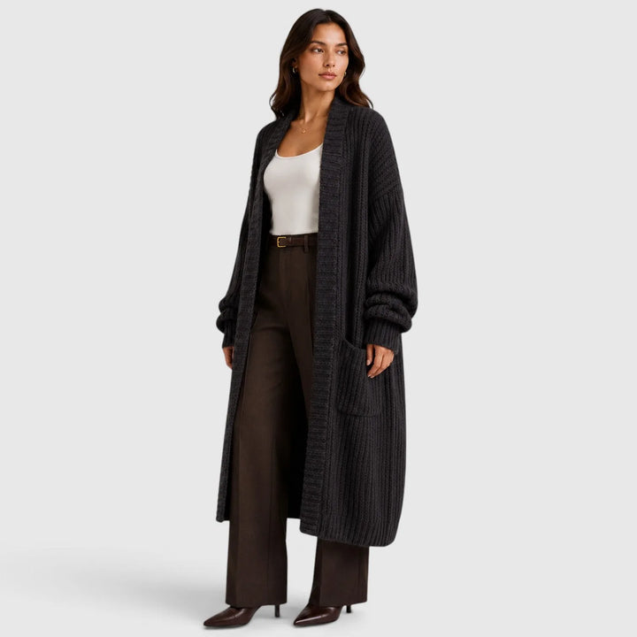 Oversized gebreide jas met zakken