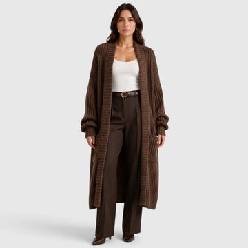 Oversized gebreide jas met zakken