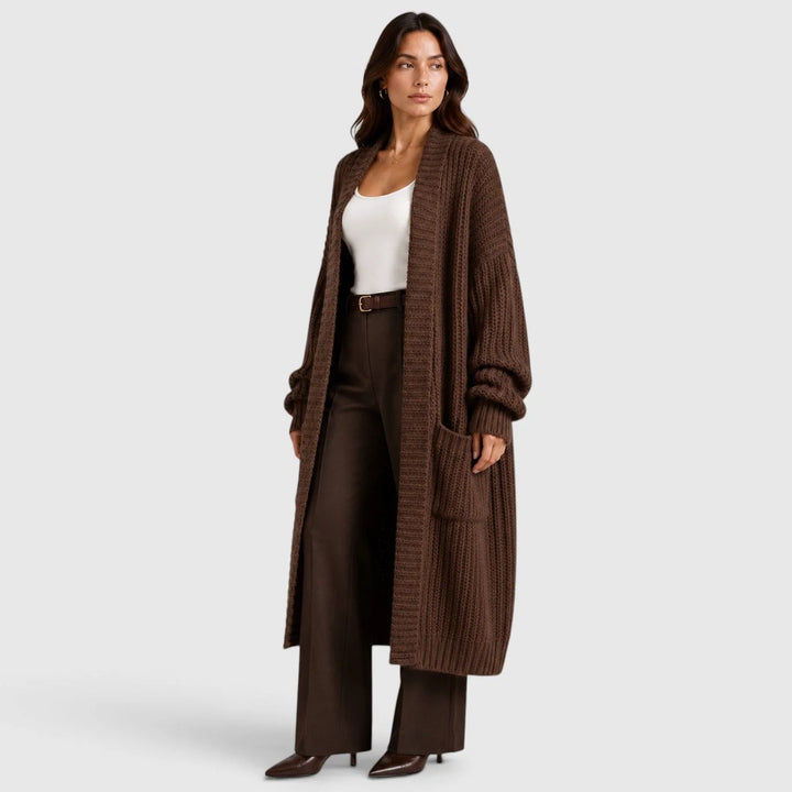 Oversized gebreide jas met zakken
