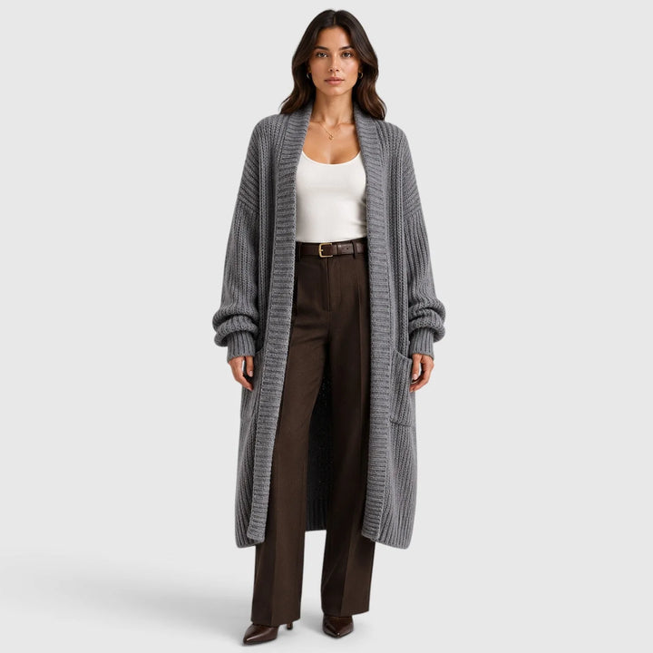Oversized gebreide jas met zakken