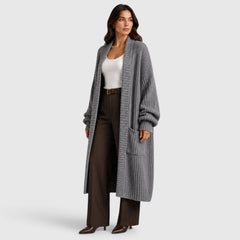 Oversized gebreide jas met zakken