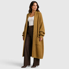 Oversized gebreide jas met zakken
