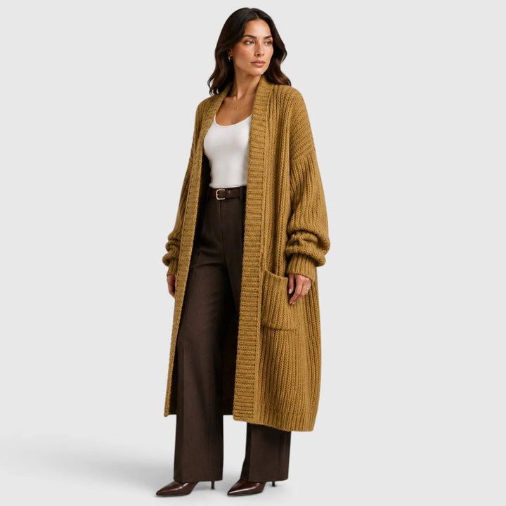 Oversized gebreide jas met zakken