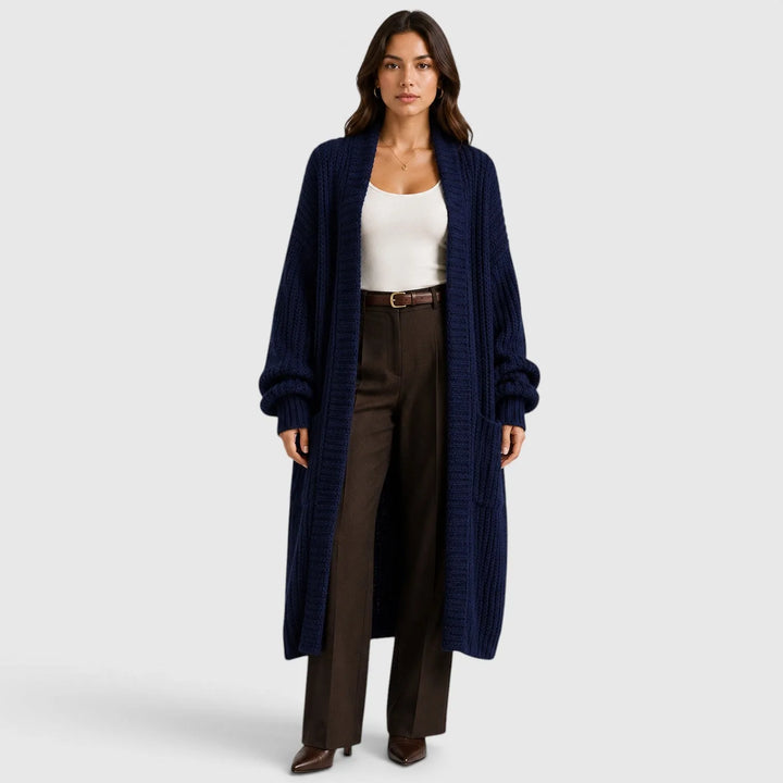 Oversized gebreide jas met zakken