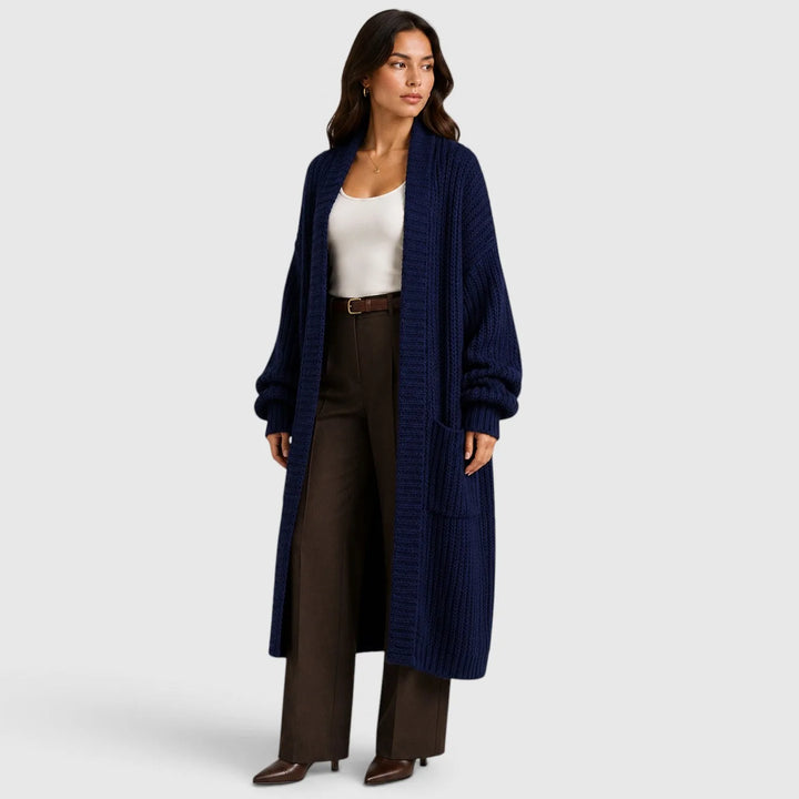 Oversized gebreide jas met zakken