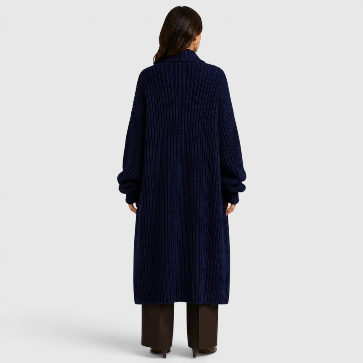 Oversized gebreide jas met zakken