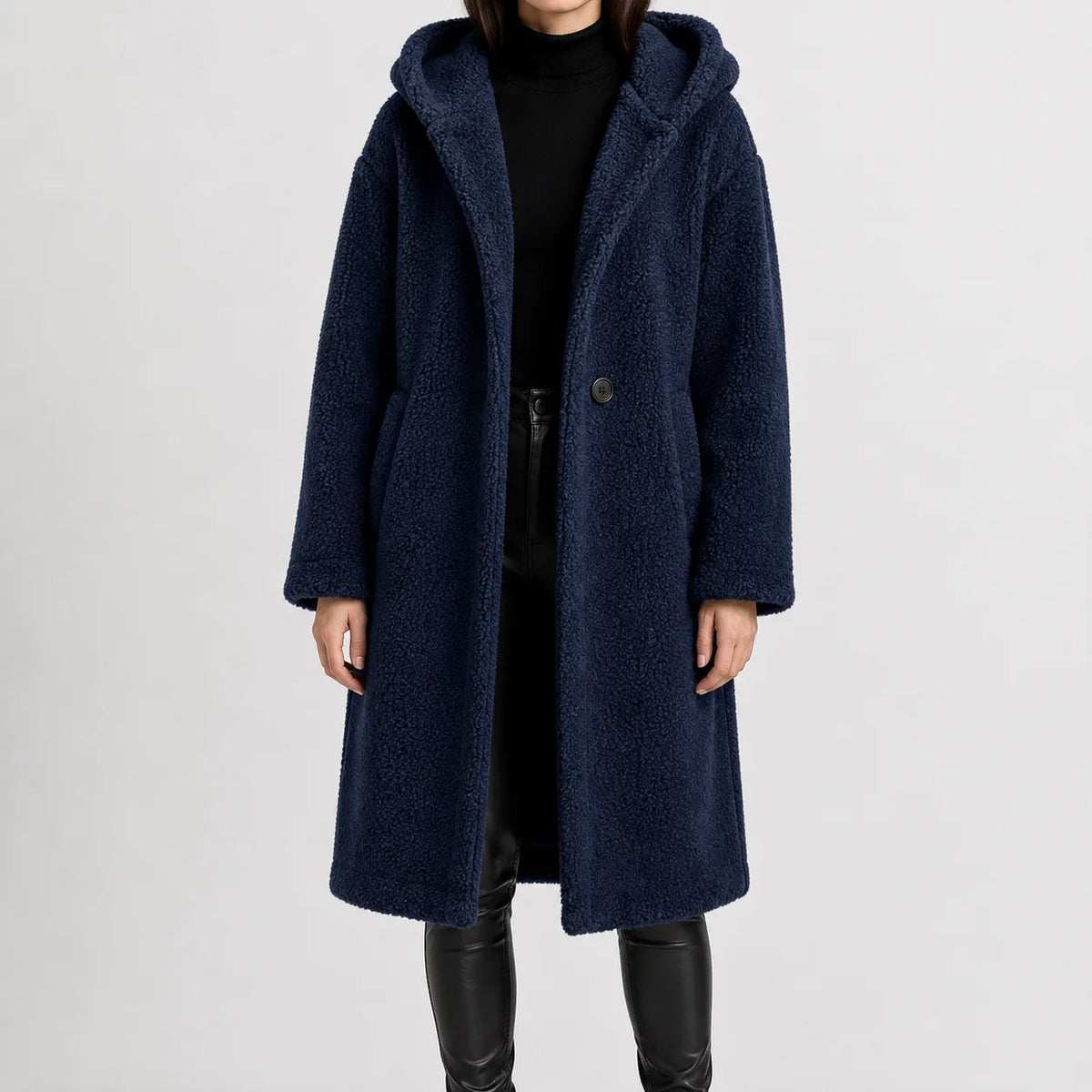 Oversized teddy jas met capuchon