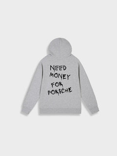 Need Money for Porsche Hoodie in de kleur Grijs voor dames in Lounge stijl ideaal voor de herfst.