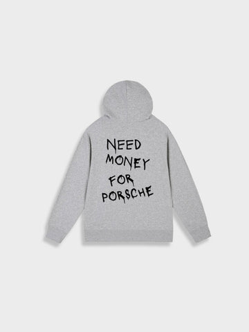 Need Money for Porsche Hoodie in de kleur Grijs voor dames in Lounge stijl ideaal voor de herfst.