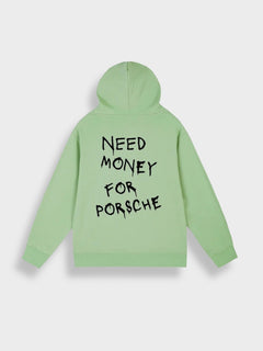 Need Money for Porsche Hoodie in de kleur Groen voor dames in Lounge stijl ideaal voor de herfst.