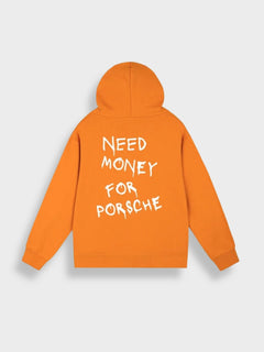 Need Money for Porsche Hoodie in de kleur Oranje voor dames in Lounge stijl ideaal voor de herfst.
