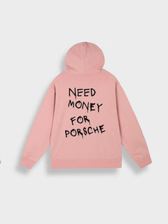 Need Money for Porsche Hoodie in de kleur Roze voor dames in Lounge stijl ideaal voor de herfst.