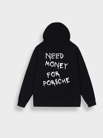 Need Money for Porsche Hoodie in de kleur Zwart voor dames in Lounge stijl ideaal voor de herfst.