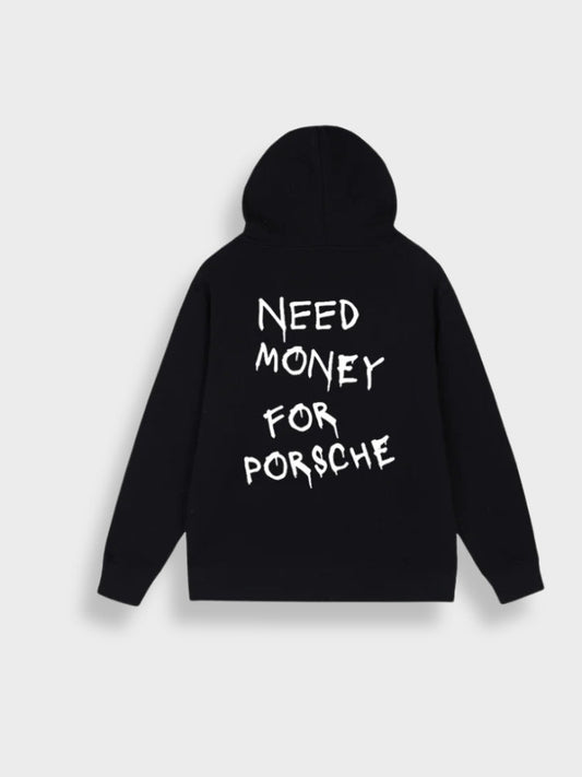 Need Money for Porsche Hoodie in de kleur Zwart voor dames in Lounge stijl ideaal voor de herfst.