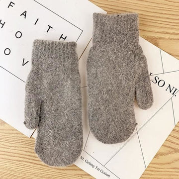 Nessa | Warme & stijlvolle pluche wanten in de kleur Donkergrijs voor dames in Lounge stijl ideaal voor de winter