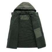 Niek | Stoere heren jas met warme voering in de kleur Khaki voor heren in Lounge stijl ideaal voor de winter