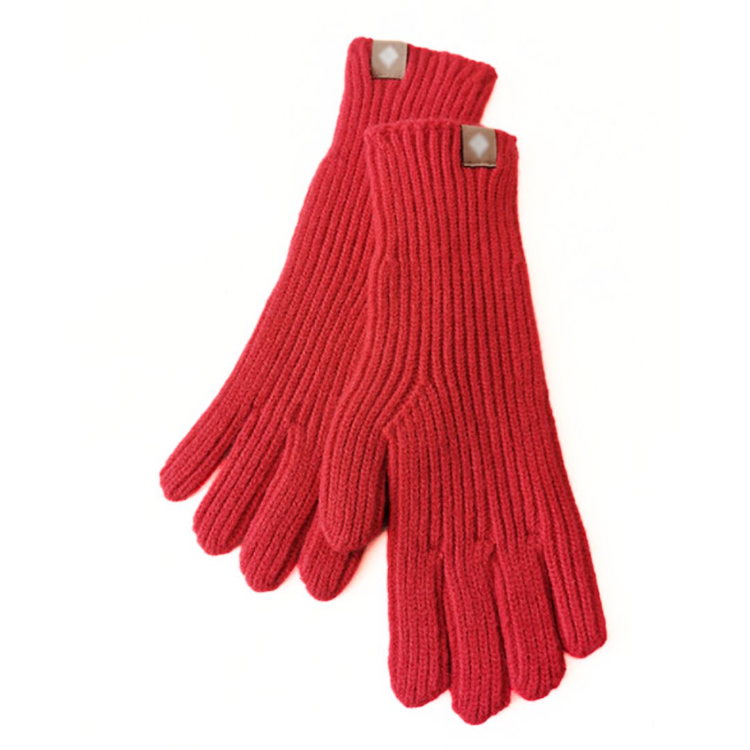 Niels | Casual & stijlvolle gebreide handschoenen in de kleur Rood voor dames in stijl ideaal voor de winter