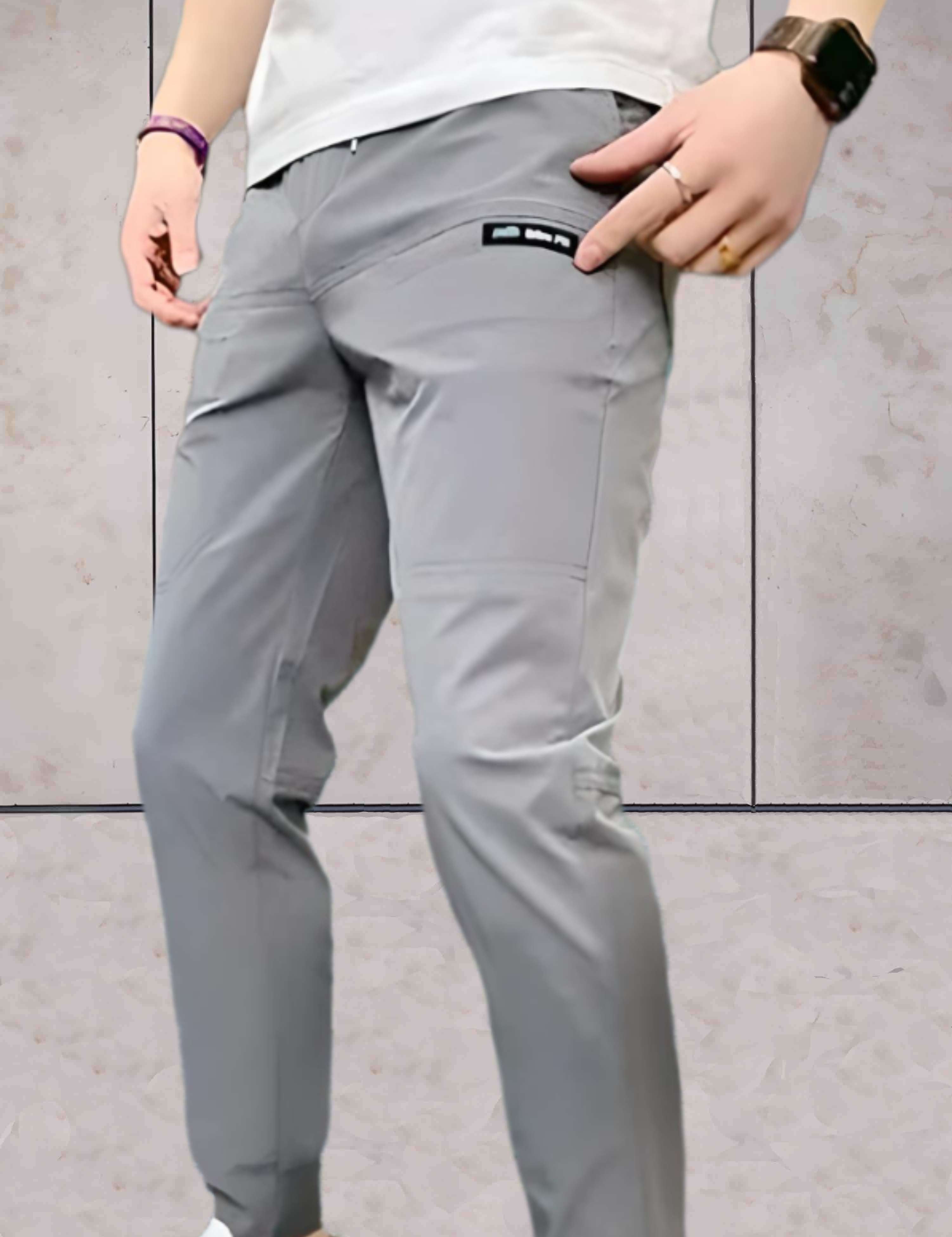 Niels | Comfortabele, sneldrogende heren jogger met elastische taille en zakken in de kleur Grijs voor heren in stijl geschikt voor alle seizoenen.
