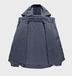 Niels | Wind- en waterdicht wandeljack met capuchon en zakken in de kleur Blauw voor heren in Outdoor stijl ideaal voor de winter