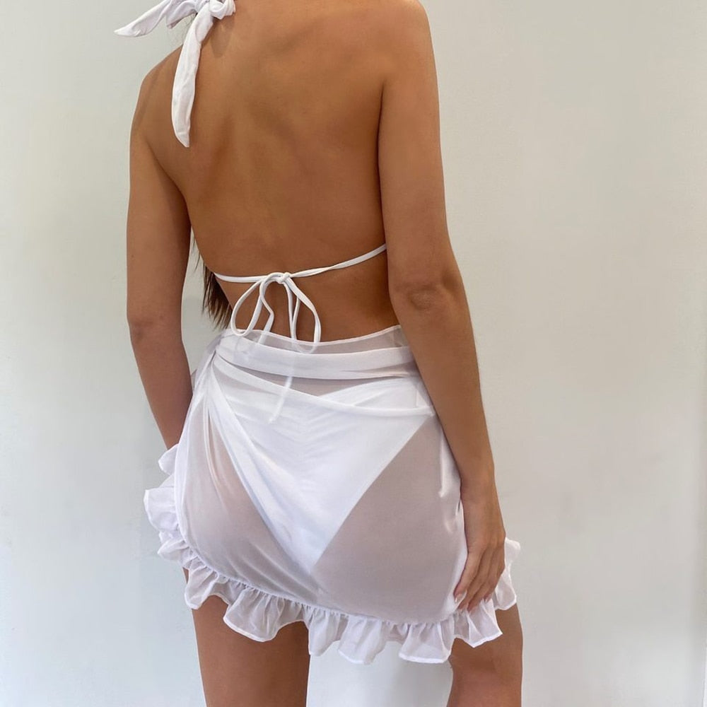 Nina | Leuke bikini cover-up pareo sjaal in de kleur Oranje voor dames in Beach stijl ideaal voor de zomer.