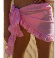 Nina | Leuke bikini cover-up pareo sjaal in de kleur Roze voor dames in Beach stijl ideaal voor de zomer.