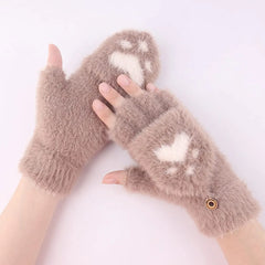 Nina | Schattige & comfortabele minky wanten in de kleur Donkergrijs voor dames in stijl ideaal voor de winter