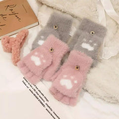 Nina | Schattige & comfortabele minky wanten in de kleur Donkergrijs voor dames in stijl ideaal voor de winter