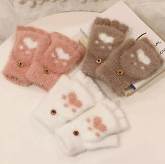 Nina | Schattige & comfortabele minky wanten in de kleur Donkergrijs voor dames in stijl ideaal voor de winter