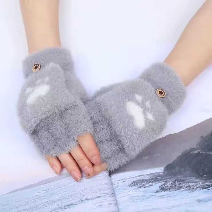 Nina | Schattige & comfortabele minky wanten in de kleur Donkergrijs voor dames in stijl ideaal voor de winter