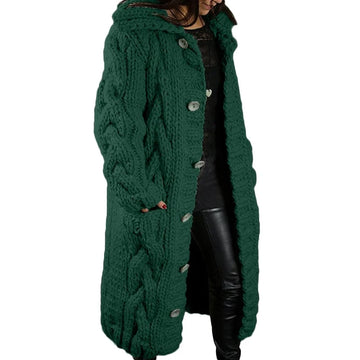 Nina | Stijlvol Dik Gebreid Dames Vest in de kleur Groen voor dames in Smart-casual stijl ideaal voor de herfst.