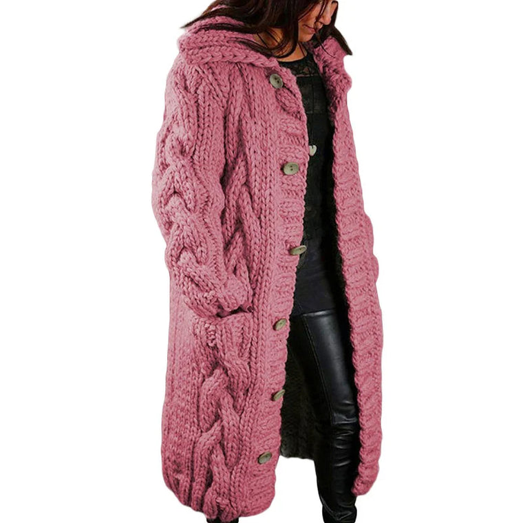 Nina | Stijlvol Dik Gebreid Dames Vest in de kleur Lichtroze voor dames in Smart-casual stijl ideaal voor de herfst.