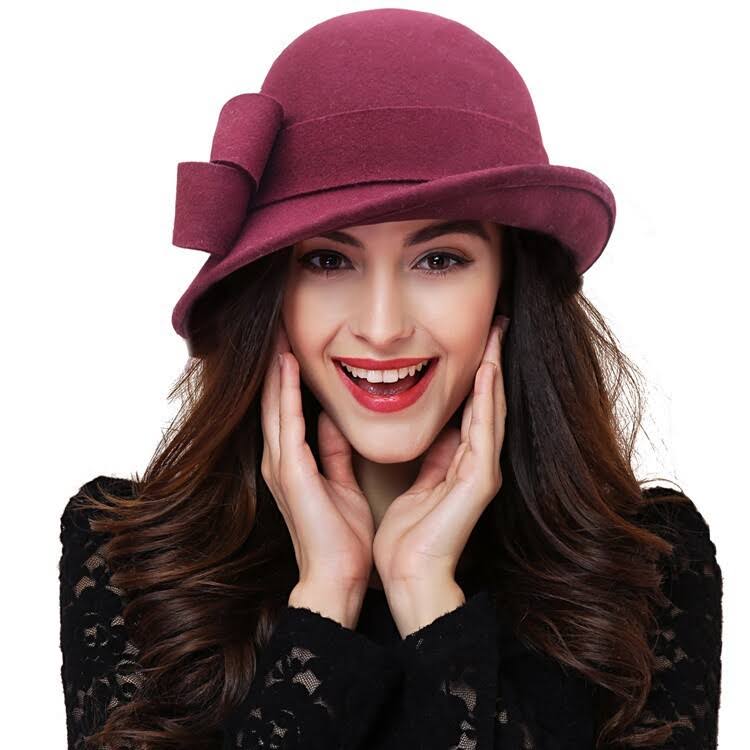 Nina | Vintage & stijlvolle fedora in de kleur Bordeaux voor dames in Heritage stijl ideaal voor de herfst.