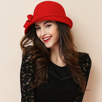 Nina | Vintage & stijlvolle fedora in de kleur Rood voor dames in Heritage stijl ideaal voor de herfst.