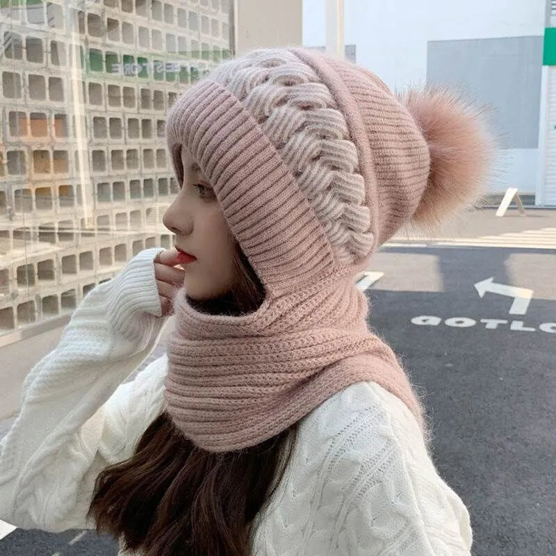 Nina | Warme & trendy winterset in de kleur Roze voor dames in Lounge stijl ideaal voor de winter