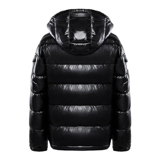 Noa | Glanzende pufferjack in de kleur Zwart voor heren in Outdoor stijl ideaal voor de winter