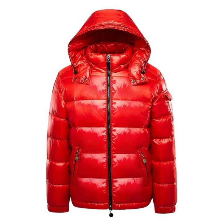 Noa | Glanzende pufferjack in de kleur Rood voor heren in Outdoor stijl ideaal voor de winter
